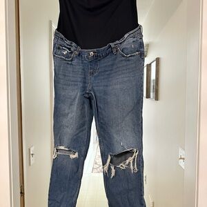 Abercrombie & Fitch Distressed Maternity Blue Jeans